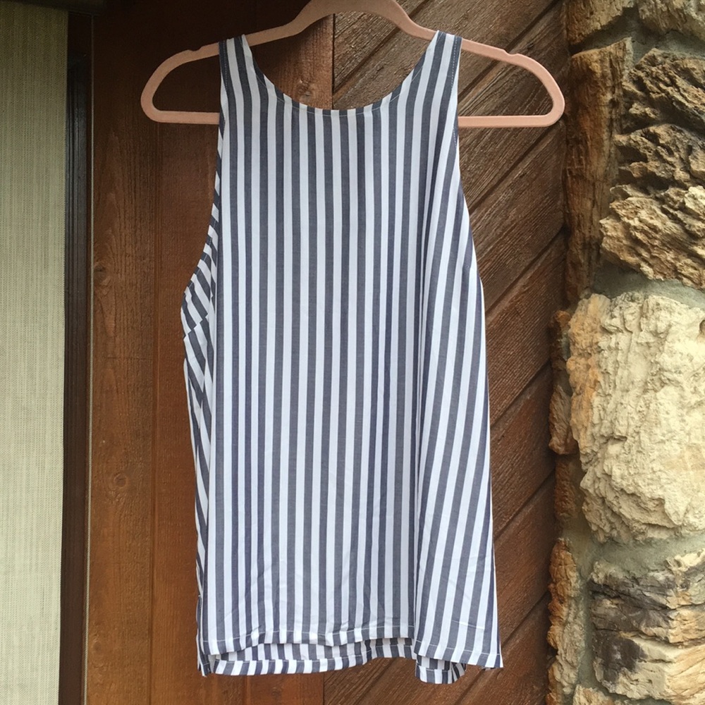 Large striped high neck old navy tank top